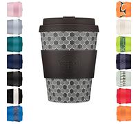 Ecoffee Cup Fermi's Paradox - Taza de café reutilizable de 350 ml, ecológica, 100% a base de plantas, con tapa y funda de silicona, sin melamina y biodegradable, apta para lavavajillas y microondas,