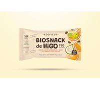 ECOFICUS Barritas Energéticas BIOSNACK Naranja - HIGO Sin Azúcar Añadido, 100% Natural y Orgánicas, Sin Gluten, Vegana - Pack 12x35g