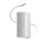 EcoFlow - Batería externa de 10000 mAh, 45 W, cable retráctil de 70 cm para viajes, portátil con 2 puertos USB C, apto para iPhone 12-17 Series, Galaxy y varios dispositivos, color blanco