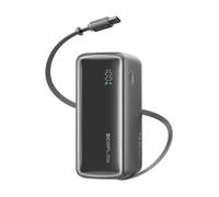 EcoFlow - Batería externa de 10000 mAh, 45 W, cable retráctil de 70 cm para viajes, portátil con 2 puertos USB C, adecuado para iPhone 12-17 Series, Galaxy y varios dispositivos, color negro