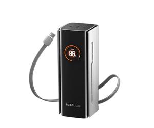 EcoFlow Powerbank 20000mAh 230W con Cable Integrado de 100W Batería Externa Carga Rapida de 120W MAX Cargador portátil 4 Puertos Laptop Power Bank para iPhone 17/16/15, MacBook, Samsung, iPad, dji