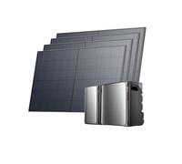 ECOFLOW Stream Ultra X y AC Pro 5,76 kWh, Planta eléctrica para balcón con Memoria de 2000 W, Juego Completo con 4 Paneles solares de 500 W, 4 MPPT, 2300 W Dual AC, Ampliable hasta 21 kWh