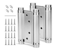 Ecofocet 2 Piezas Bisagra Resorte Doble Acción Resistente, Bisagras de Puertas de Acero Inoxidable con Tornillos, Bisagra Cierre Automático, para Puertas de Cocina Cafetería Bar (100mm)