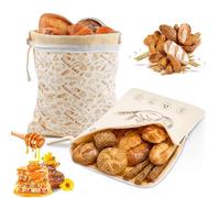 Ecofocet 2 piezas Bolsas para Pan de Cera de Abejas,43×33 cm Bolsas de pan de cera de abejas,con Revestimiento natural de cera de abeja,para Guardar Pan y Productos de panadería (Zip A)