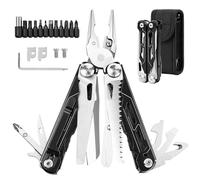 Ecofocet 28 en 1 Multiherramienta, Alicates Multiusos de Acero Inoxidable con Puntas de Destornillador y Bolsa, Navaja Multiusos Plegable para Camping, Supervivencia, Bricolaje y Regalo para Hombre
