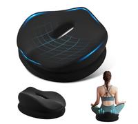 Ecofocet Cojin Coxis, Cojin Silla Oficina Cojin Ortopedico para Coxis y Lumbar con Memoria, Cojín Antiescaras Ergonómico Diseño de Doble Capa, Cojin Ortopedico Cojin Coxis Alivio del Dolor, Negro