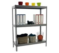 Ecoforte Estantería metálica Metal (Al x An x Pr: 150 x 150 x 60 cm, Capacidad de carga por balda: 400 kg, Número de baldas: 3 ud., Inserción, Gris...