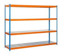 Ecoforte Estantería metálica Metal (Al x An x Pr: 200 x 120 x 45 cm, Capacidad de carga por balda: 400 kg, Número de baldas: 4 ud., Inserción,...