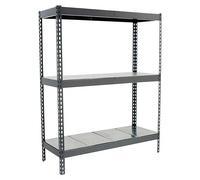 Ecoforte Estantería metálica Metal (Al x An x Pr: 200 x 120 x 45 cm, Capacidad de carga por balda: 400 kg, Número de baldas: 3 ud., Inserción, Gris...