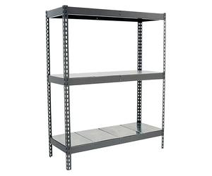 Ecoforte Estantería metálica Metal (Al x An x Pr: 200 x 120 x 45 cm, Capacidad de carga por balda: 400 kg, Número de baldas: 3 ud., Inserción, Gris...