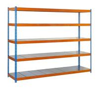 Ecoforte Estantería metálica Metal (Al x An x Pr: 200 x 150 x 45 cm, Capacidad de carga por balda: 400 kg, Número de baldas: 5 ud., Inserción,...