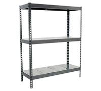 Ecoforte Estantería metálica Metal (Al x An x Pr: 200 x 180 x 60 cm, Capacidad de carga por balda: 400 kg, Número de baldas: 3 ud., Inserción, Gris...