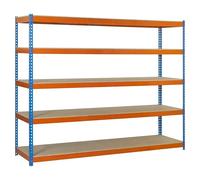 Ecoforte Estantería para cargas pesadas Chipboard (Al x An x Pr: 200 x 120 x 60 cm, Capacidad de carga por balda: 400 kg, Número de baldas: 5 ud.,...