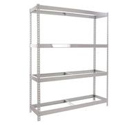 Ecoforte Estantería para cargas pesadas Metal (Al x An x Pr: 200 x 120 x 60 cm, Número de baldas: 4 ud., Inserción, Galvanizado, Capacidad de carga...