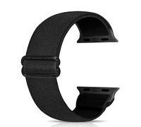 Ecogbd Correa de repuesto elástica compatible con Apple Watch de 38 mm, 40 mm, 42 mm, 44 mm, correa de nylon suave compatible con iWatch Series 6, 5, 4, 3, 2, 1, SE (negro, 38mm/40mm)