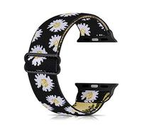 Ecogbd Correa de repuesto elástica compatible con Apple Watch de 38 mm, 40 mm, 42 mm, 44 mm, correa de nylon suave compatible con iWatch Series 6, 5, 4, 3, 2, 1, SE (flor, 38mm/40mm)
