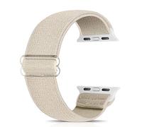 Ecogbd Correa de repuesto elástica compatible con Apple Watch de 38 mm, 40 mm, 42 mm, 44 mm, correa de nylon suave compatible con iWatch Series 6, 5, 4, 3, 2, 1, SE (beige, 38mm/40mm)