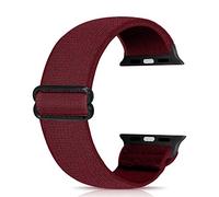 Ecogbd Correa de repuesto elástica compatible con Apple Watch de 38 mm, 40 mm, 42 mm, 44 mm, correa de nylon suave compatible con iWatch Series 6, 5, 4, 3, 2, 1, SE (rojo vino, 38mm/40mm)