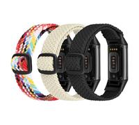Ecogbd Correa de repuesto elástica de nylon compatible con Fitbit Charge 5, pulsera deportiva transpirable ajustable de tejido suave para mujeres hombres