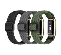 Ecogbd Correa de repuesto elástica de nylon compatible con Fitbit Luxe, pulsera deportiva transpirable ajustable de tejido suave para mujeres hombres