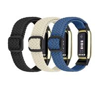 Ecogbd Correa de repuesto elástica de nylon compatible con Fitbit Luxe, pulsera deportiva transpirable ajustable de tejido suave para mujeres hombres
