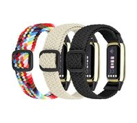 Ecogbd Correa de repuesto elástica de nylon compatible con Fitbit Luxe, pulsera deportiva transpirable ajustable de tejido suave para mujeres hombres