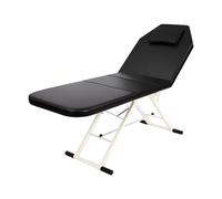 Ecoggeder Camilla de masaje móvil plegable de 3 zonas, banco de masaje regulable en altura, silla de spa plegable portátil, mesa de masaje plegable, equipo de belleza para terapias y spa (negro)