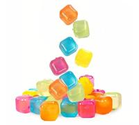 EcoGleam 24 cubitos de hielo reutilizables de grado alimenticio, sin dilución, congelación rápida y enfriamiento de cubitos de hielo para fiestas en la piscina, pícnic y camping, bar en casa