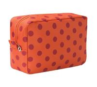 EcoGleam Bolsa de maquillaje retro con lunares en contraste, material de poliéster impermeable y resistente al desgaste, chica coreana, Style4., 9.84x2.76x11.42Zoll, Informal