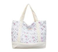 EcoGleam Bolsa de transporte de estilo coreano de estilo coreano con | Correa para el hombro ajustable de poliéster de gran capacidad, color crema