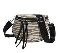 EcoGleam Bolso bandolera con diseño de cebra con correa ajustable, soporte para tarjetas de crédito, organizador de teléfono para mujeres que compran diariamente, marrón claro, 9.06*3.54*7.09Zzoll