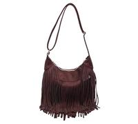 EcoGleam Bolso bandolera de ante sintético, color liso, borla, bolso vaquero, monedero occidental para niñas y mujeres, regalo de cumpleaños, café, 300.00 x 290.00 x 70.00 mm