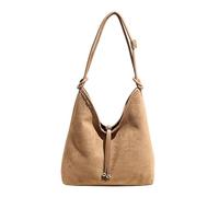 EcoGleam Bolso bandolera de ante sintético para mujer, gran capacidad, para oficina, viajes, uso diario, escuela, caqui