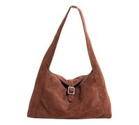 EcoGleam Bolso bandolera retro de ante para mujer, bolso de hombro para mujer, bolso de hombro retro individual para trabajo, escuela, viajes y excursiones de un día, café, 310.00 x 190.00 x 100.00 mm
