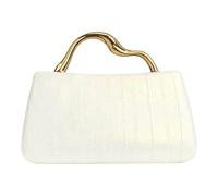 EcoGleam Bolso de mano para mujer, de piel sintética, color sólido, de gran capacidad, para bodas, bailes, cócteles y eventos, Flash White, 7,87 x 3,15 x 4,33 Zoll