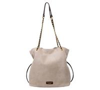 EcoGleam Bolso de mano retro de ante sintético, cierre de cerrojo, pequeño bolso de mano con correa de cadena, asa superior, cartera con cordón para mujer, viajes, compras, beige, 12.2x4.33x11.02Zoll