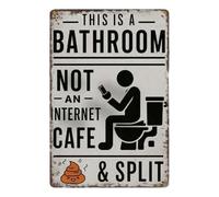 EcoGleam Cartel de hojalata vintage: No es un cibercafé