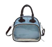 EcoGleam Cartera de piel sintética para mujer, con pantalla de pin transparente, correa ajustable, insignia de bricolaje, gran capacidad para uso diario, viajes, trabajo, café, 200*200*100