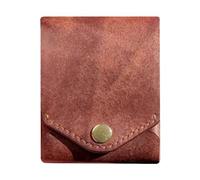 EcoGleam Cartera multifuncional compacta con pluma estilográfica, funda con clip de identificación y compartimento para dinero, delgada, minimalista para uso diario, trabajo y viajes, marrón