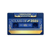 EcoGleam Cinta de grabación de voz, grabadora de voz, tarjeta de felicitación retro para graduaciones universitarias (azul)