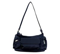 EcoGleam Damas Nylon All Matching Unterarmtasche Casual elegante Achseltasche Light Retro Corean Styles für den Alltag, azul marino, 9.84x3.54x5.12Zoll