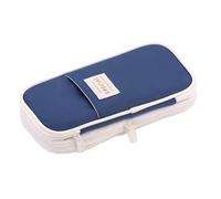 EcoGleam Estuche telescópico de gran capacidad, portátil, organizador de papelería de doble capa para suministros de oficina y escuela, azul intenso, moderno