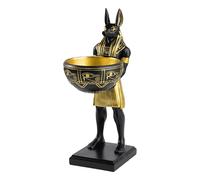 EcoGleam Figura de Anubis de resina de 25 cm, estatua de Dios egipcio con cuenco, decoración de Egipto, organizador de escritorio, regalo para amigos de la mitología y la historia