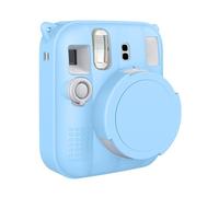 EcoGleam Funda de cámara de silicona compatible con FUJIFILM Instax Mini13, funda protectora de cuerpo completo con cubierta de lente extraíble, resistente a los golpes (azul)