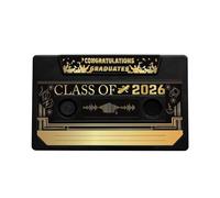 EcoGleam Grabación de voz, grabadora de voz, tarjeta de felicitación, cinta de cassette, tarjeta de felicitación para graduación universitaria (negro)