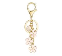 EcoGleam Initiale - Llavero con diseño de flor esmaltada rosa personalizable para bolso de mano, mochila, cartera, accesorios para coche, Rosa M., 117.00 x 30.00 x 10.00 mm