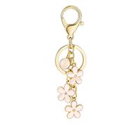 EcoGleam Initiale - Llavero con diseño de flor esmaltada rosa personalizable para bolso de mano, mochila, cartera, accesorios para coche, Rosa E., 117.00 x 30.00 x 10.00 mm