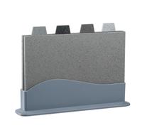 EcoGleam Juego de 4 tablas de cortar, soporte de doble cara para tablas de cortar con estantes para cortar carne, frutas y verduras