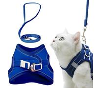 EcoGleam Juego de arnés y correa para gatos, chaleco ajustable para gatitos, arnés con tira reflectante, tipo antibrotes, para mascotas al aire libre, soporte de pecho para gatos