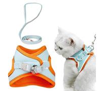 EcoGleam Juego de arnés y correa para gatos, chaleco ajustable para gatitos, arnés con tira reflectante, tipo antibrotes, para mascotas al aire libre, soporte de pecho para gatos